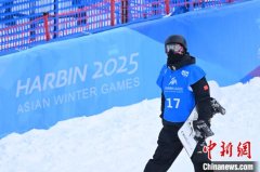 (哈尔滨亚冬会)刘昊宇获单板滑雪坡障亚军 杨文